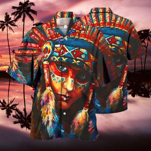 

men's casual shirts 2021 shirt european size gothic ethnic harajuku novelty 3d hand-painted pattern style, White;black