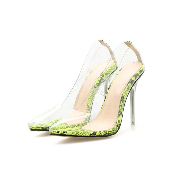 

tacones mujer ladies shoes wedding bridal pumps women snake skin transparent clear high heels stiletto office dress, Black