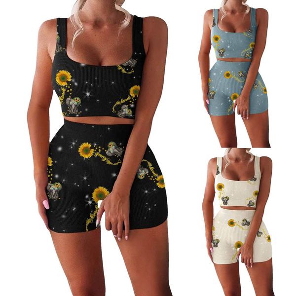 

women workout sets 2 piece seamless leopard print ribbed tank high waist shorts yoga outfits fitness gym sports suit outfit