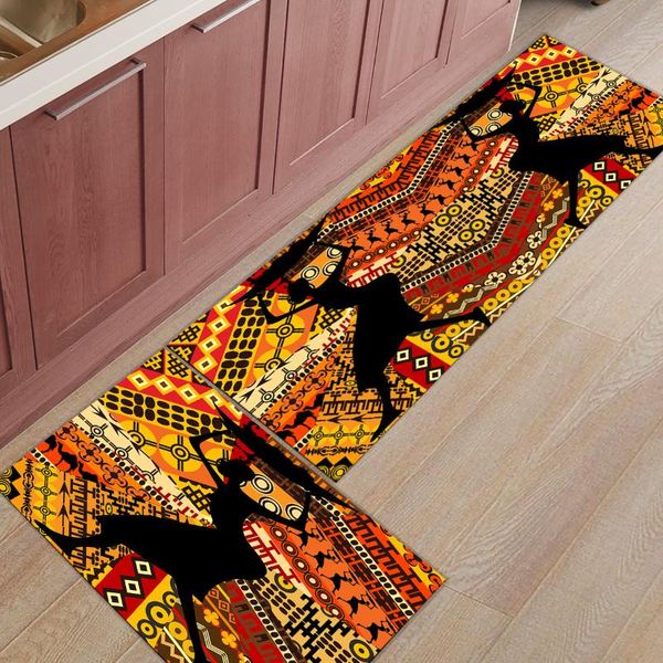 

cushion/decorative pillow 2pcs/set kitchen mat african ethnic style woman floor carpet door mats entrance non-slip rug for living room