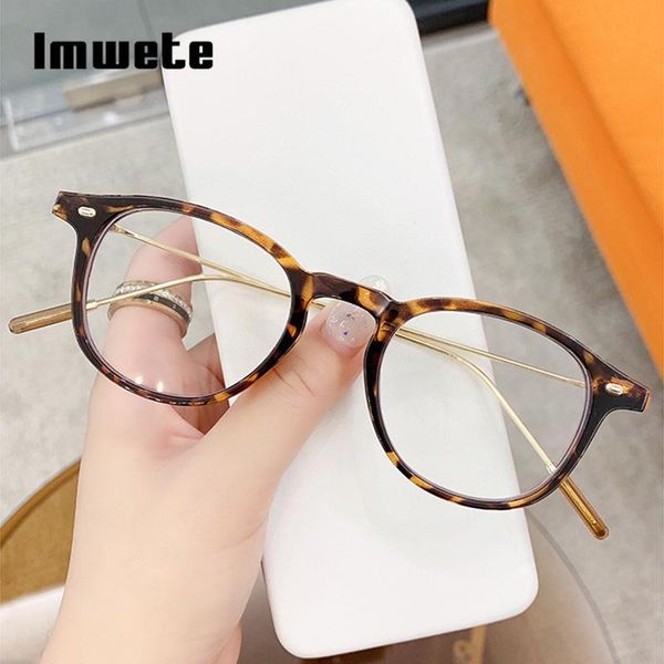

fashion sunglasses frames imwete vintage round women's glasses frame men blu-ray computer eyeglasses female transparent prescription ey, Black