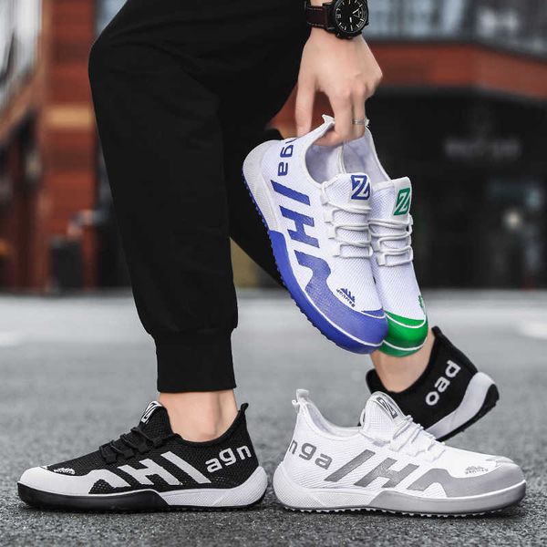 

running shoes men's summer new flying woven sports breathable casual men's running korean fashion shoes traniers sneakers