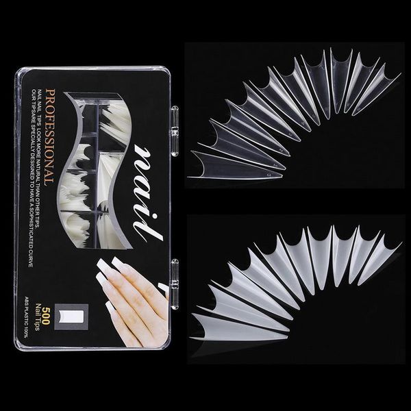 

nail art kits tips ghost tip 500 pieces transparent french salon long pointed patch