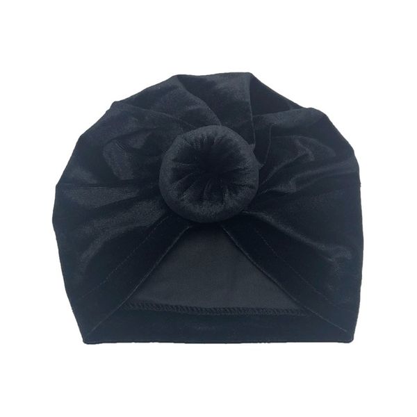 

velvet twist knot turban hat multi color doughnut type design knotted scarf cap newborn baby lovely head decor caps 4 2mc l2, Yellow
