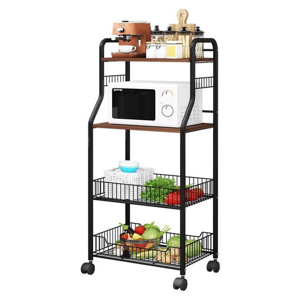 

kitchen racks can be moved to the ground. microwave racks, bowls, multi-layer supplies, household seasoning storage racks. bottles & jars