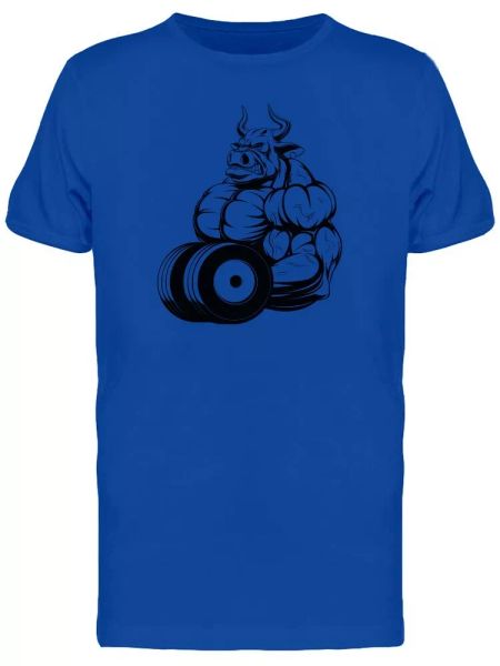 

Strong Bull With Dumbbell Men's Tee -Image by Shutterstock, White;black
