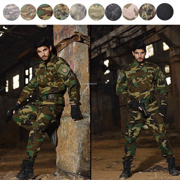 

colors military uniform camouflage jacket + cargo pants tactical army men special forces combat training hunting clothes set sets, Camo