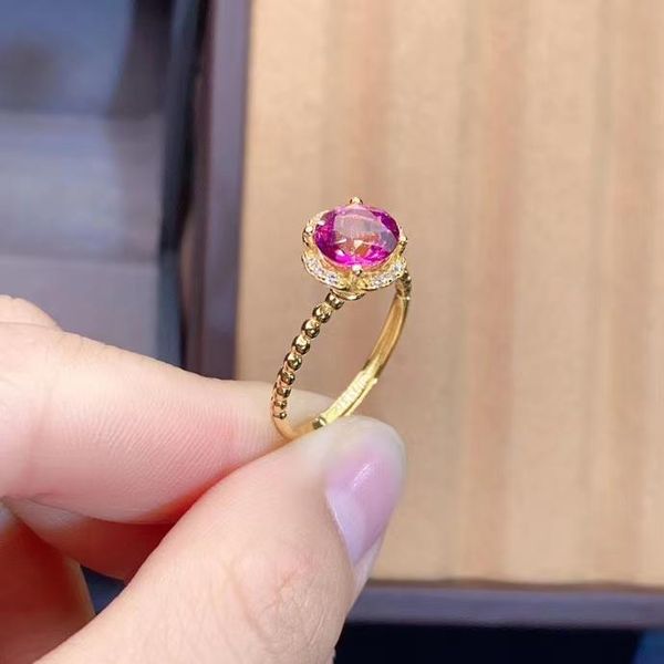

cluster rings kjjeaxcmy fine jewelry 925 sterling silver inlaid natural pink z female ring vintage support detection, Golden;silver