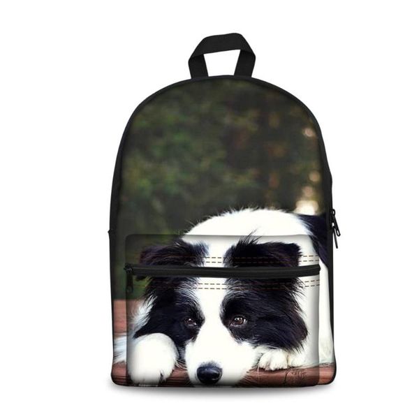 

pupppy border collie children's backpacks cute dog schoolbags boys kids girls satchel rucksack 2021 wholesale drop school bags