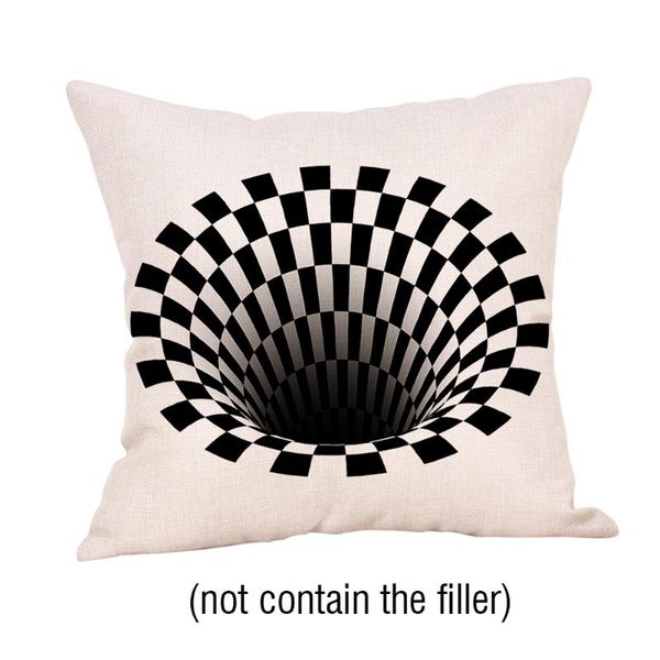 

cushion/decorative pillow cushion case throw cover square cool visual sofa zipper geometry pattern flax protective home decor bedroom car in