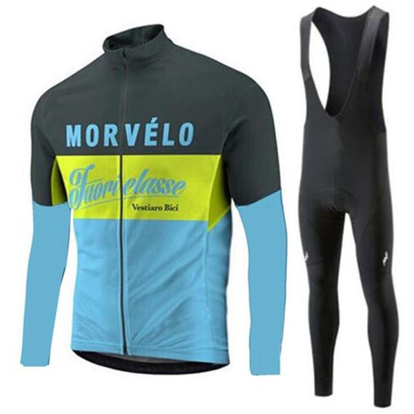 

cycling jersey sets 2021 morvelo spring autumn long sleeve pants set mtb 9d gel pad clothing road bike bib kits, Black;red