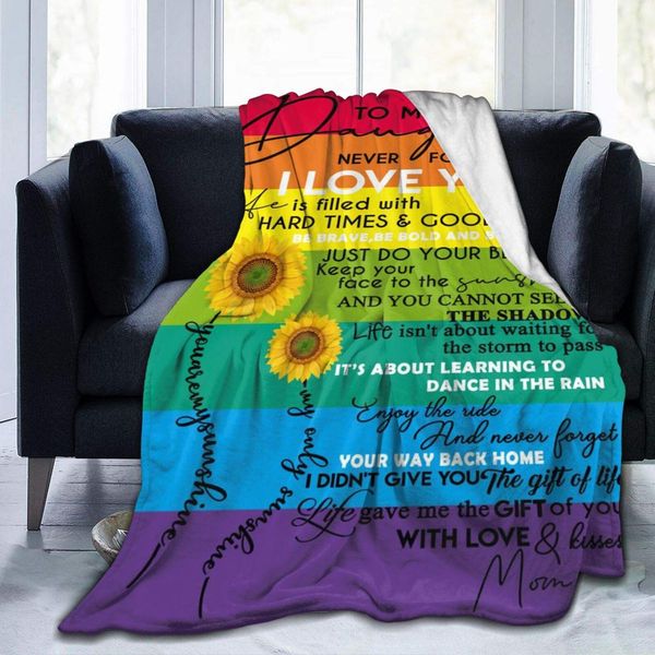 

sunflower to my daughter never forget that i love you flannel blanket throw cozy soft quilt fit office dormitory home farmhouse