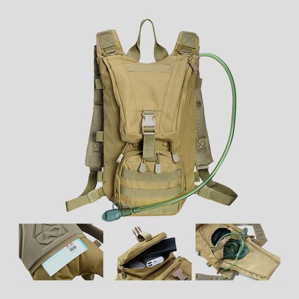 

backpack oxford cloth waterproof tactical backpacks sports outdoor camouflage rucksack mountaineering water bottle pocket