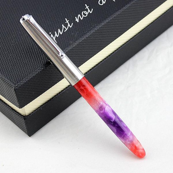 

celluloid acrylic fountain pen steel cap brand 0.38mm nib ink pens