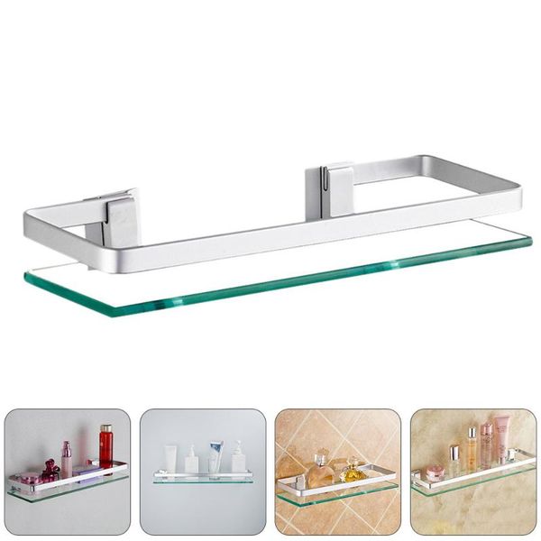 

1pc bathroom wall mounted storage rack stand holder glass shelf for home other decor