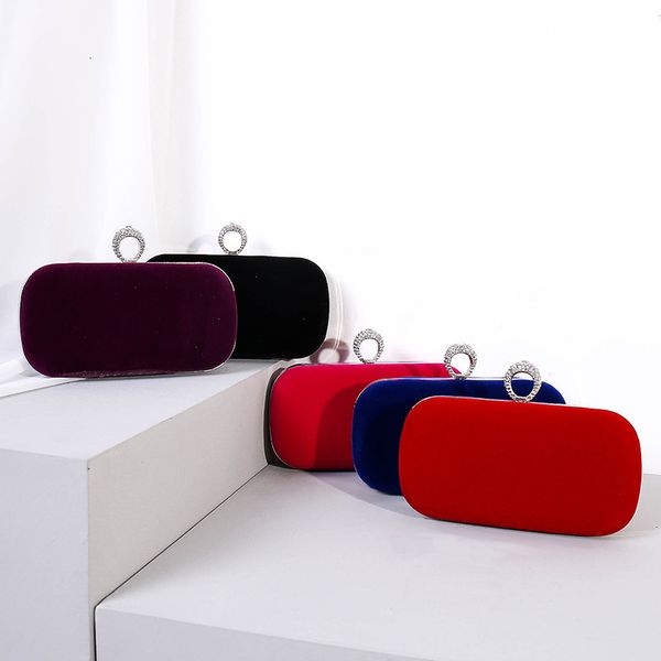 

evening bag velvet dinner lady's hand chain messenger