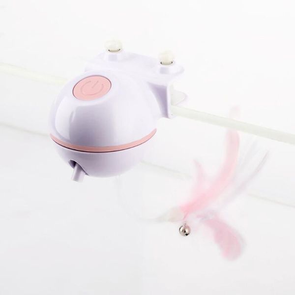 

cat toys funny feather pet supplies rotating interactive usb charging rolling ball toy smart motion automatic flash teaser electronic