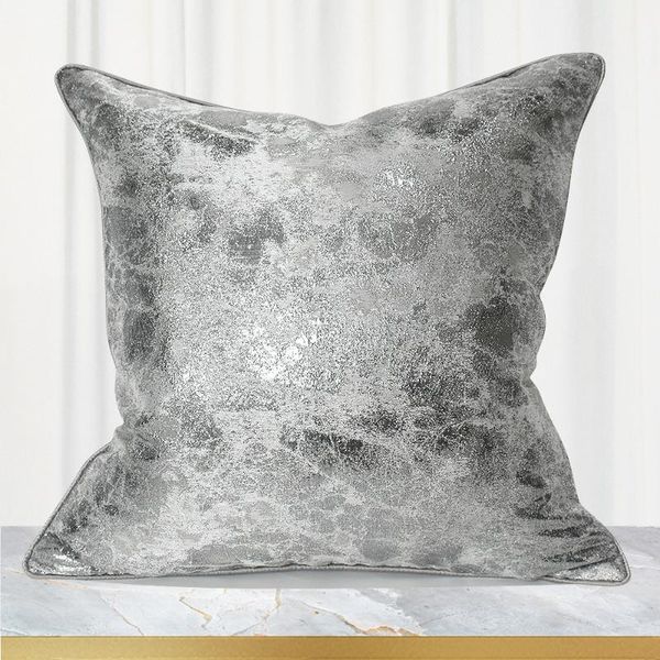

luxury cushion cover abstract silver gray pillowcase 45x45 50x50 throw pillow for sofa el livingroom home decoration cushion/decorative