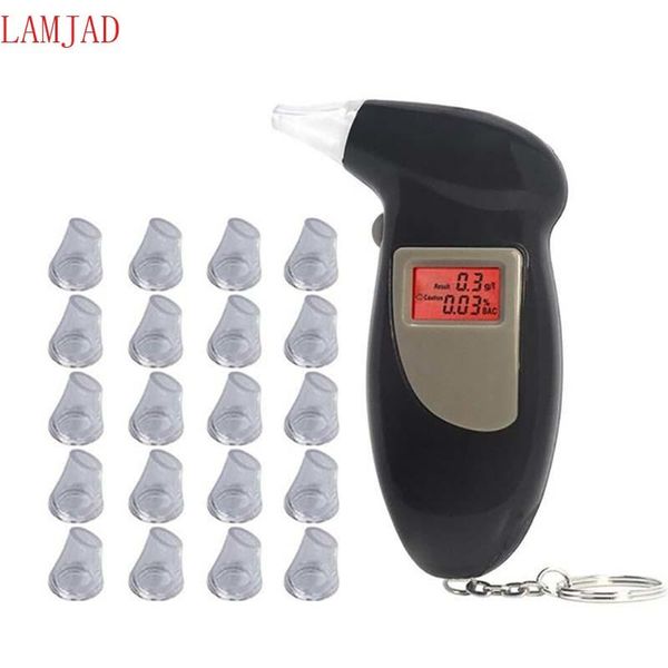 

alcoholism test lamjad 68s personal alcohol tester digital detector breathalyzer alcotester backlight display with 21 mouthpiese