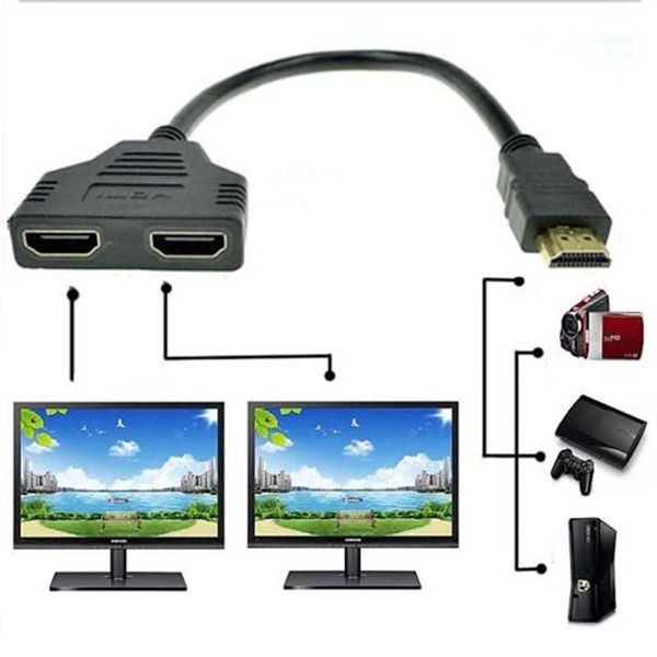 

audio cables & connectors cable splitter hd adapter practical durable portable 1 male to dual 2 female