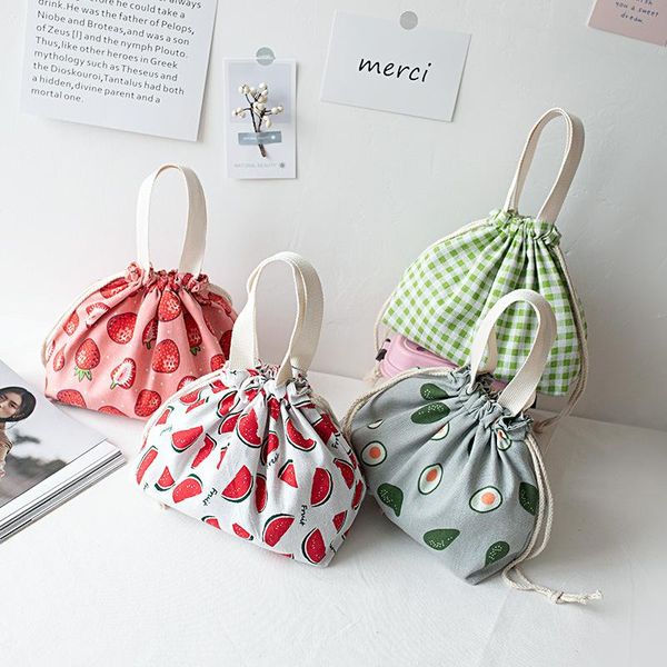 

portable lunch bag thermal insulated box tote cooler handbag bento pouch dinner container school storage bags organizer, Blue;pink