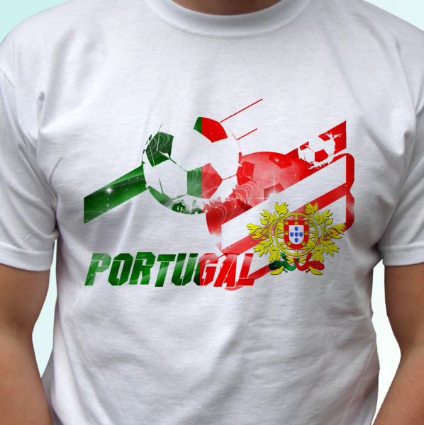 

portugal football flag white t shirt camiseta soccer tag world cup all sizes, White;black
