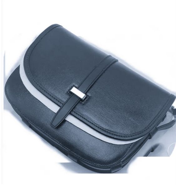

single button mailman bag dog tooth with leather printed y-shoulder crossbody bag for men and women