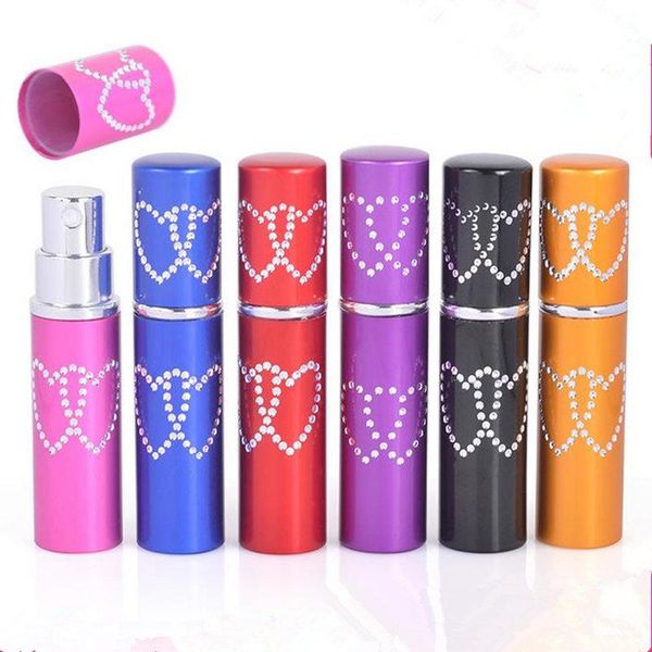 

storage bottles & jars 5ml 10ml empty parfum spray glass scent bottle pump double heart pattern refillable atomizer aluminum cap perfume