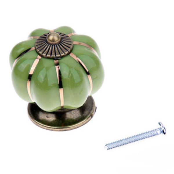 

craft tools 2*retro pumpkin round draw pull handle cupboard drawers ceramic knobs cabinet pulls drawer kitchen