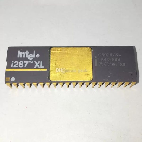 C80287XL. i 287XL , Circuiti integrati Chip Usato Dissaldatura / Superficie dorata. doppio pacchetto in ceramica a 40 pin in linea, 16-BIT, COPROCESSORE MATEMATICO. Collezione vintage di cpu