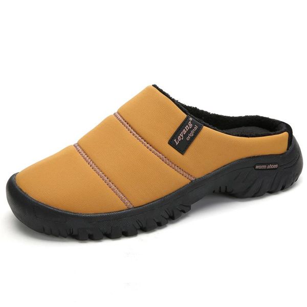 

slippers winter home men warm flip flops anti-slip fur slides house shoes outdoor mules massage pantufa homber, Black