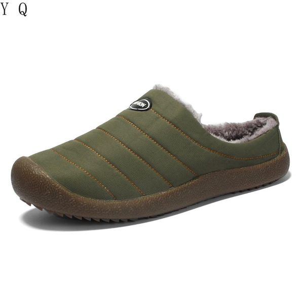 

women men winter couple warm fur shoes flats leisure lightweight indoor slipper home breathable slip-on loafers slippers, Black