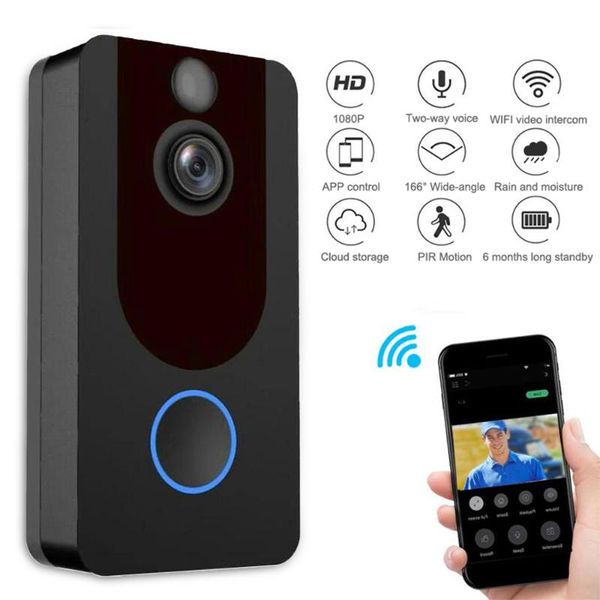 

wireless wifi video doorbell 1080p night vision with motion detection function v7 smart camera intercom doorbells