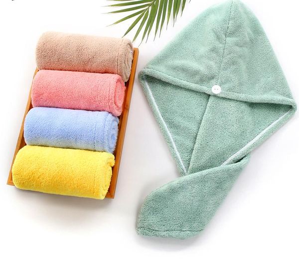 

microfiber towel hair dry quick drying womens girls hat cap for man tools turban head wrap bathing