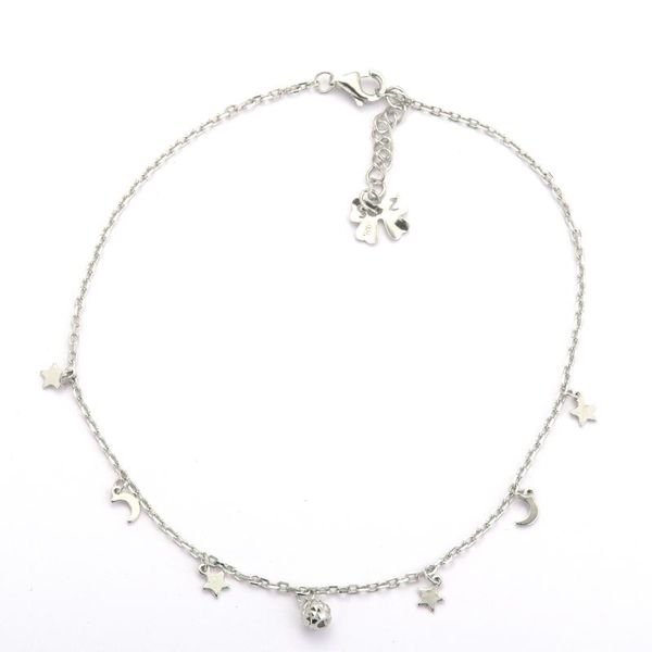 

anklets fashion n moons stars beads 925 sterling silver anklet, Red;blue