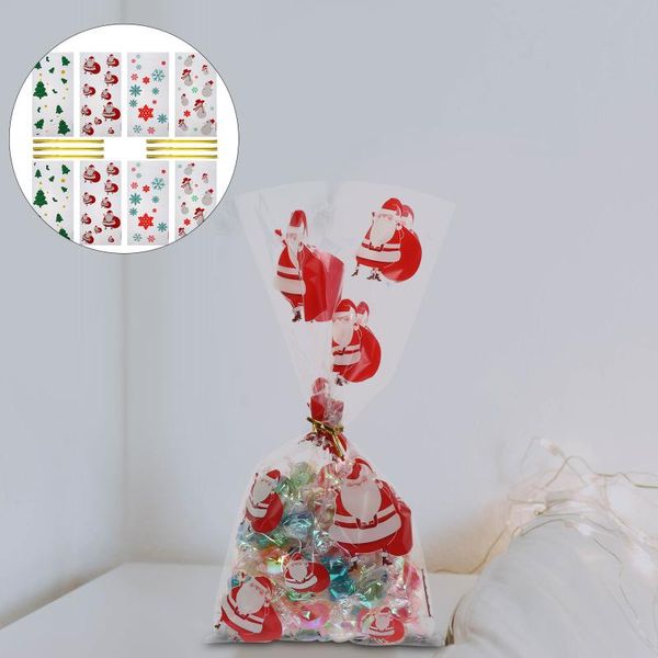 

gift wrap 200pcs christmas flat treat bag wrapping pouch with ties