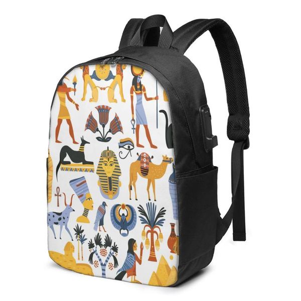 

backpack school lapancient egyptian religion 17 inch travel multi usb charger bag