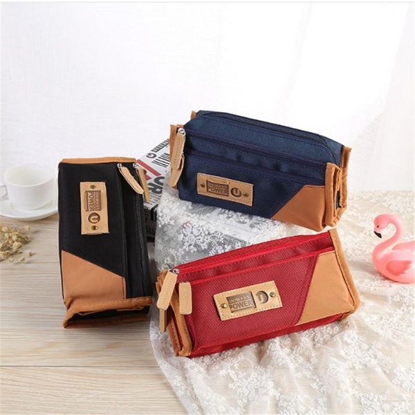 

creative china simple stationery bag student exam large capacity multi-function school office storage pencil bags
