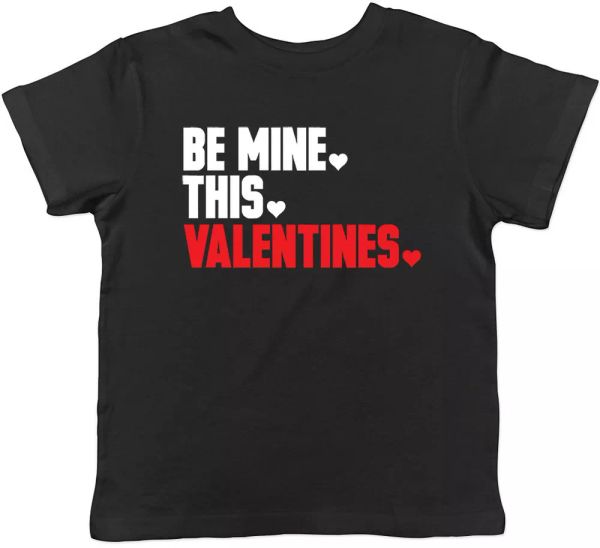 

be mine this valentines boys girls kids short sleeve t-shirt, White;black