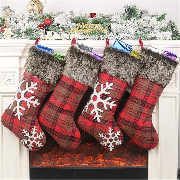

christmas decorations 1pc year merry decoration stockings santa claus sock gift kids candy bag chirstmas xmas tree hanging ornament sock1