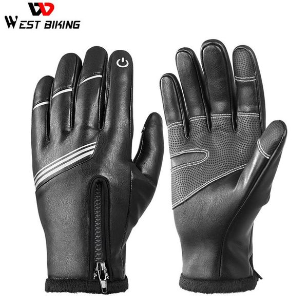 

touchscreen winter thermal warm cycling bicycle ski outdoor hiking motorcycle gloves sports full finger h268, Black