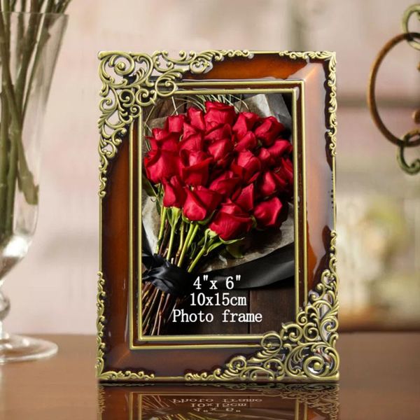 

frames and mouldings giftgarden 4x6" brown zinc alloy classic po picture frame table decoration home decor gift house warming