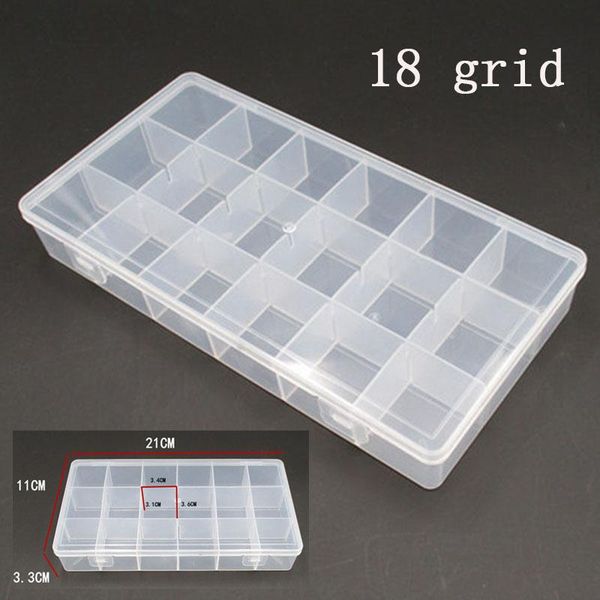 

storage boxes & bins container 18 grids plastic box practical adjustable compartment jewelry bead case screw holder display organizer