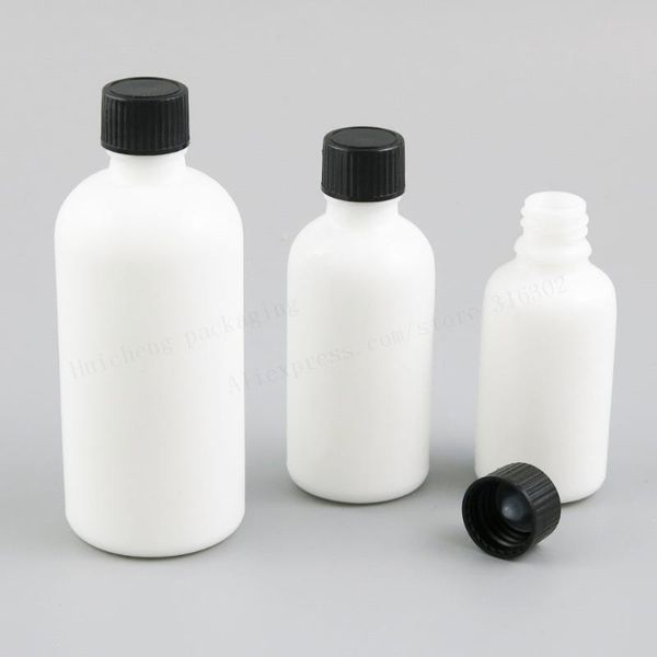 

15 30 50 100ml refillable natural white glass bottle with black polyseal (cone)lined closures 1oz cosmetic containers storage bottles & ja j