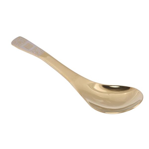 

spoons 1pcs stainless steel round golden salad bowl soup spoon dessert kitchen tableware party tool