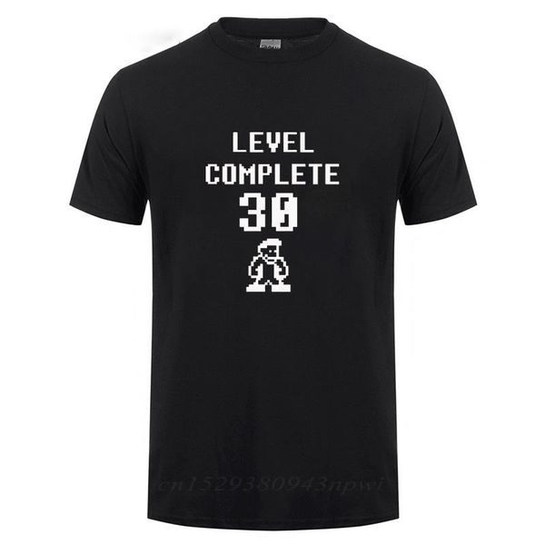 

men's t-shirts t shirt 30 years old level complete t-shirt funny birthday gift for men husband boyfriend summer short sleeve o neck cot, White;black