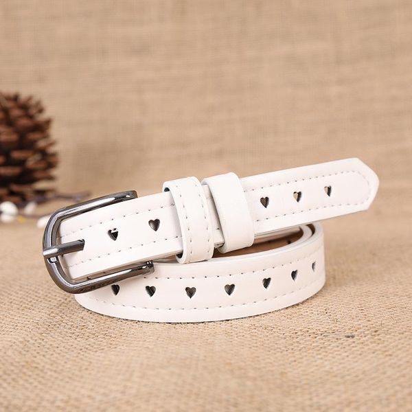 

[anpudusen] white pu belts slim women's waist sliver alloy buckle strap for ladies narrow jeans belt 110cm, Black;brown