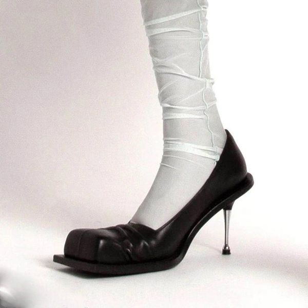 

dress shoes women's black square toe stylish pumps steel slim high heels m72