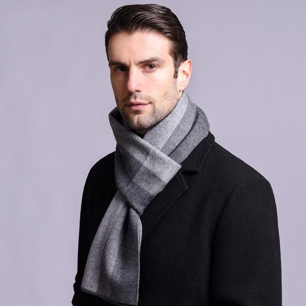 

hats, scarves & gloves sets double-sided wool scarf male qiu dong season warm birthday present leisure fashionable joker cashmere out man, Blue;gray