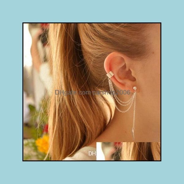 

charm jewelrymetal leaf tassel female dress ball elegant atmosphere fashion earrings drop delivery 2021 wfvhd, Golden